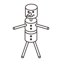 Marshmallow-Schneemann-Symbol. lustiger süßer Charakter für Logo, Web, Aufkleber, Druck, Rezept, Menü, Café-Dekor und Dekoration vektor