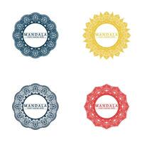cirkel mönster kronblad blomma mandala vektor logotyp mall illustration. färgglad mall för andlig reträtt eller yogastudio, prydnadsvisitkort, vintage lyx, prydnadsdekoration