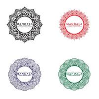 cirkel mönster kronblad blomma mandala vektor logotyp mall illustration. färgglad mall för andlig reträtt eller yogastudio, prydnadsvisitkort, vintage lyx, prydnadsdekoration