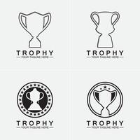 Trophäe-Vektor-Logo-Symbol. Champion-Trophäe-Logo-Symbol für Gewinner-Logo-Vorlage vektor