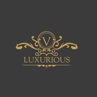 Luxus-Logo-Vorlage im Vektor für Restaurant, Königshaus, Boutique, Café, Hotel, Heraldik, Schmuck, Mode und andere Vektorgrafiken