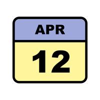 Datum des 12. Aprils an einem Tageskalender vektor