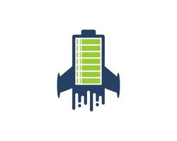 elektrische Raketenbatterie mit Schnellsymbol vektor