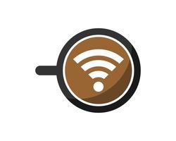 einfache Kaffeetasse mit WLAN-Symbol im Inneren vektor