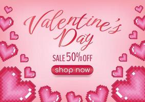 Valentinstag Verkaufsförderung Pixel Herz Icon Design