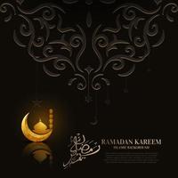 Ramadan Kareem. islamisches hintergrunddesign mit arabischer kalligraphie und ornament mandala. vektor