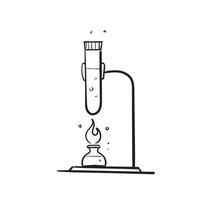 Hand gezeichneter Gekritzellaborausrüstungsillustrationsvektor lokalisiert vektor