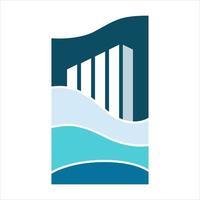 Logo-Design für Meerblick und Eigentumswohnungen vektor