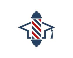 Abschlusshut mit Barbershop-Symbol im Inneren vektor