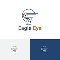 hawk eagle eye falk predator bird monoline logotyp mall vektor