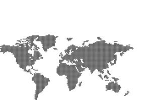 vektor karta över världen med fyrkantiga prickar