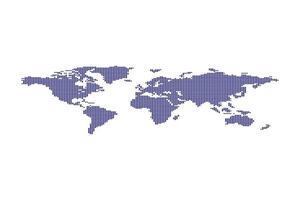vektor karta över världen med fyrkantiga prickar