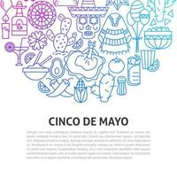 cinco de mayo linje koncept vektor