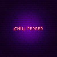 Chili-Pfeffer-Neon-Text vektor