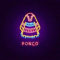 poncho neon etikett vektor