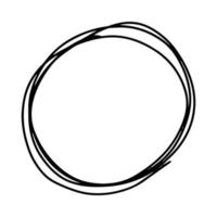 doodle ram är rund. en cirkel ritad för hand.slumpmässig graffiti. en uppsättning runda ramar. vektor