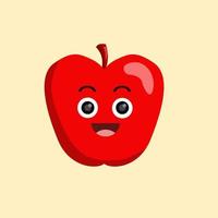 leende äpple seriefigur design. design för barnbok vektor