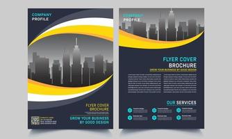 Flyer-Broschüren-Design, Business-Cover-Größe A4-Vorlage, geometrische Form in roter und blauer Farbe vektor