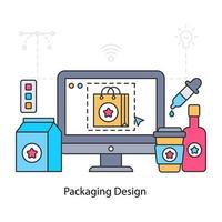 eine einzigartige Designillustration des Verpackungsdesigns vektor