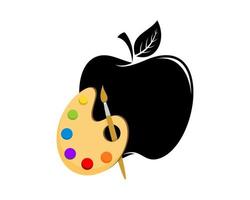 färgpalett med äpple siluett vektor