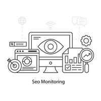 eine Premium-Download-Illustration der SEO-Überwachung vektor