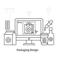 en unik designillustration av förpackningsdesign vektor