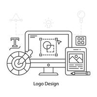 Logo-Design-Illustration, bearbeitbarer Vektor
