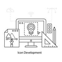 Symbolentwicklungsvektor im linearen Design vektor