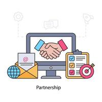 Business Handshake Illustration, Konzept der Partnerschaft vektor