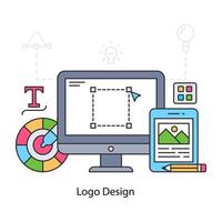 logotyp design illustration, redigerbar vektor