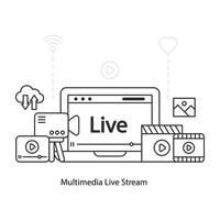 en illustrationsdesign av multimedia livestream vektor