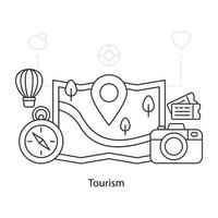 eine perfekte Designillustration des Tourismus vektor