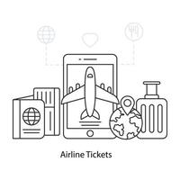 eine kreative Designillustration von Flugtickets vektor