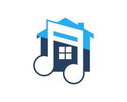 einfaches Haus mit Musiknote drin vektor