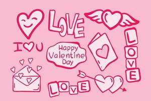 doodle valentine, handritade illustrationer. för design av kläder, jackor, affischer, klistermärken, souvenirer etc vektor