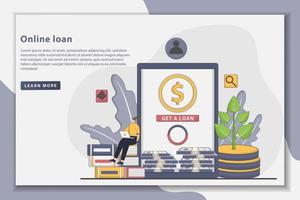 Vektor-Illustration Online-Kredit-Landing-Page-Konzept vektor