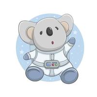 Vektorillustration eines Koalas, der einen Astronautenanzug trägt vektor