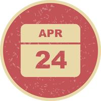 24 april Datum på en enkel dagskalender vektor