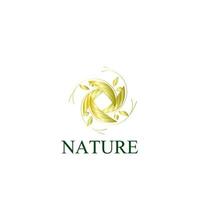 gyllene natur logotyp ikon för miljöföretag vektor
