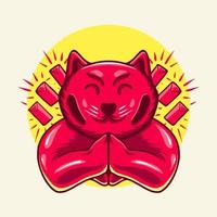 Chinesisches Neujahr Tiger Katze Charakter Vektor Illustration T-Shirt Design