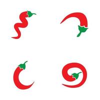 red hot chili logotyp set design vektor