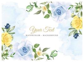 schöne blaue und gelbe blumenhintergrundillustration vektor