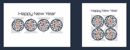 Vorlagen mit Typografie-Logo 2022 zum Feiern, bunter trendiger Hintergrund vektor