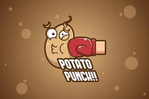 potatis punch logotyp tecknad illustration vektor