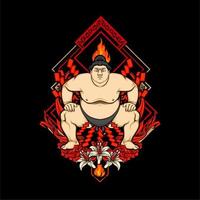 japansk sumo illustration vektor