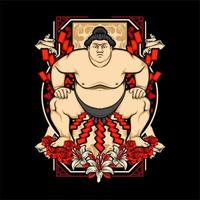 japansk sumo illustration vektor