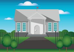 vektor illustration av hus med kolumner. hus med pelare