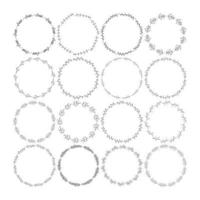 handgezeichneter runder Rahmen, Kranzblume, Blumenschmuck vektor