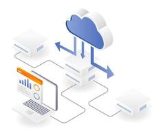 Cloud-Server-Datenanalyseplattform vektor