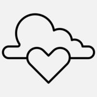 Wolkensymbol und Herz vektor